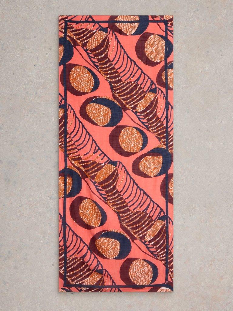 Abstract Geo Print Scarf in PINK MLT - FLAT BACK