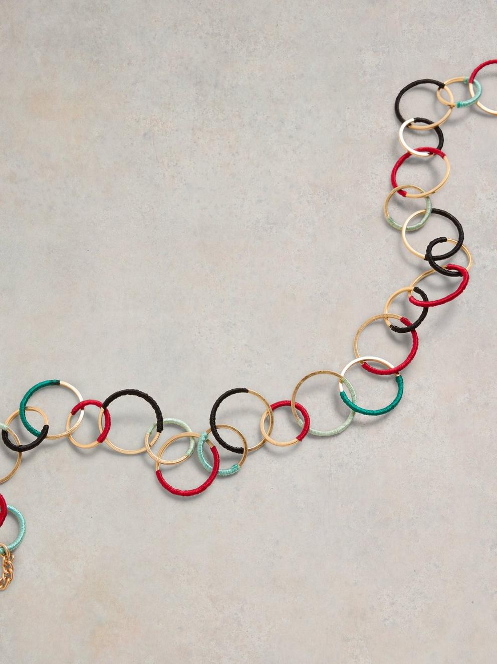 Wrapped Hoop Necklace in GLD TN MET - FLAT DETAIL