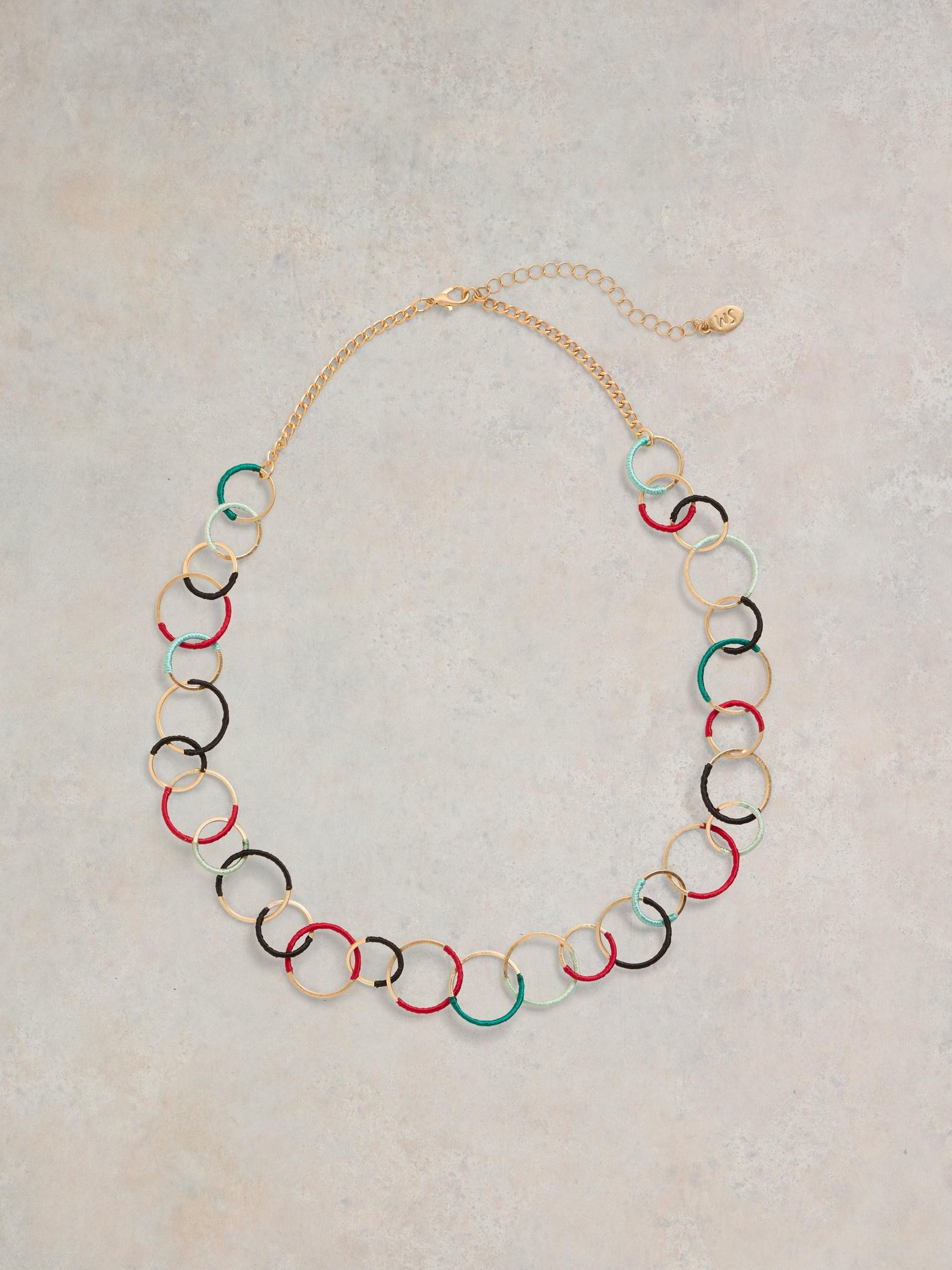 Wrapped Hoop Necklace in GLD TN MET - FLAT FRONT