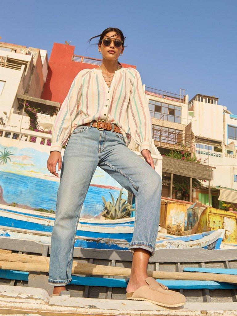 Charlie Straight Jean in MID DENIM - MIXED