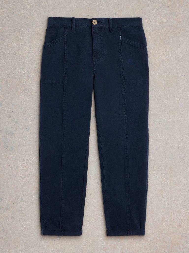 Thea Tapered Trouser in DARK NAVY - FLAT FRONT