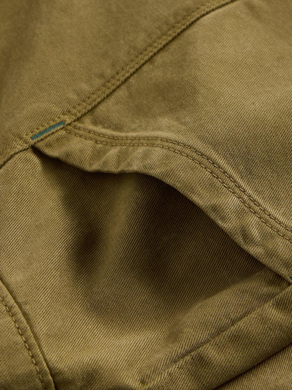 Thea Tapered Trouser in KHAKI GRN - FLAT DETAIL