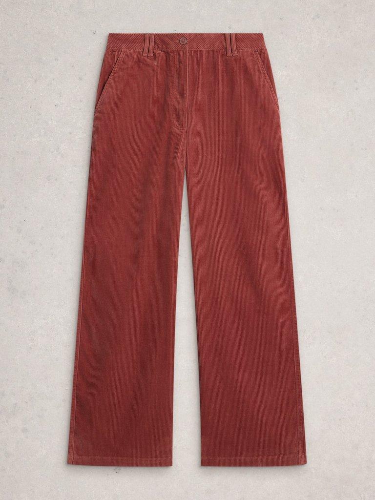 Belle Cord Wide Leg Trouser in DUS PINK - FLAT FRONT