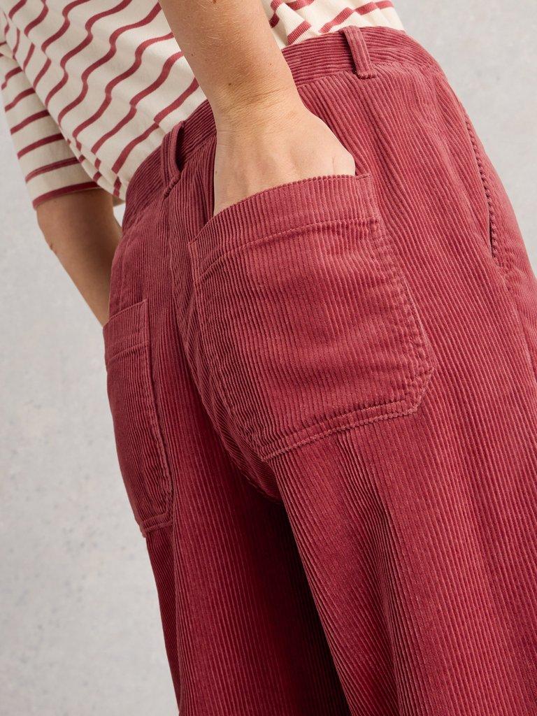 Belle Cord Wide Leg Trouser in DUS PINK - MODEL DETAIL