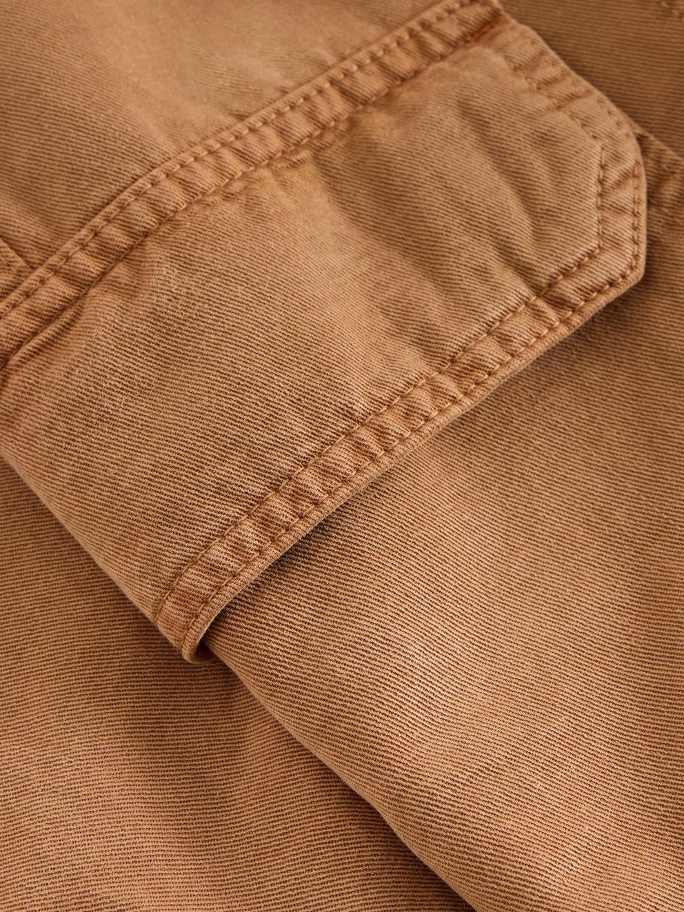 Clover Cargo Trouser in MID TAN - FLAT DETAIL