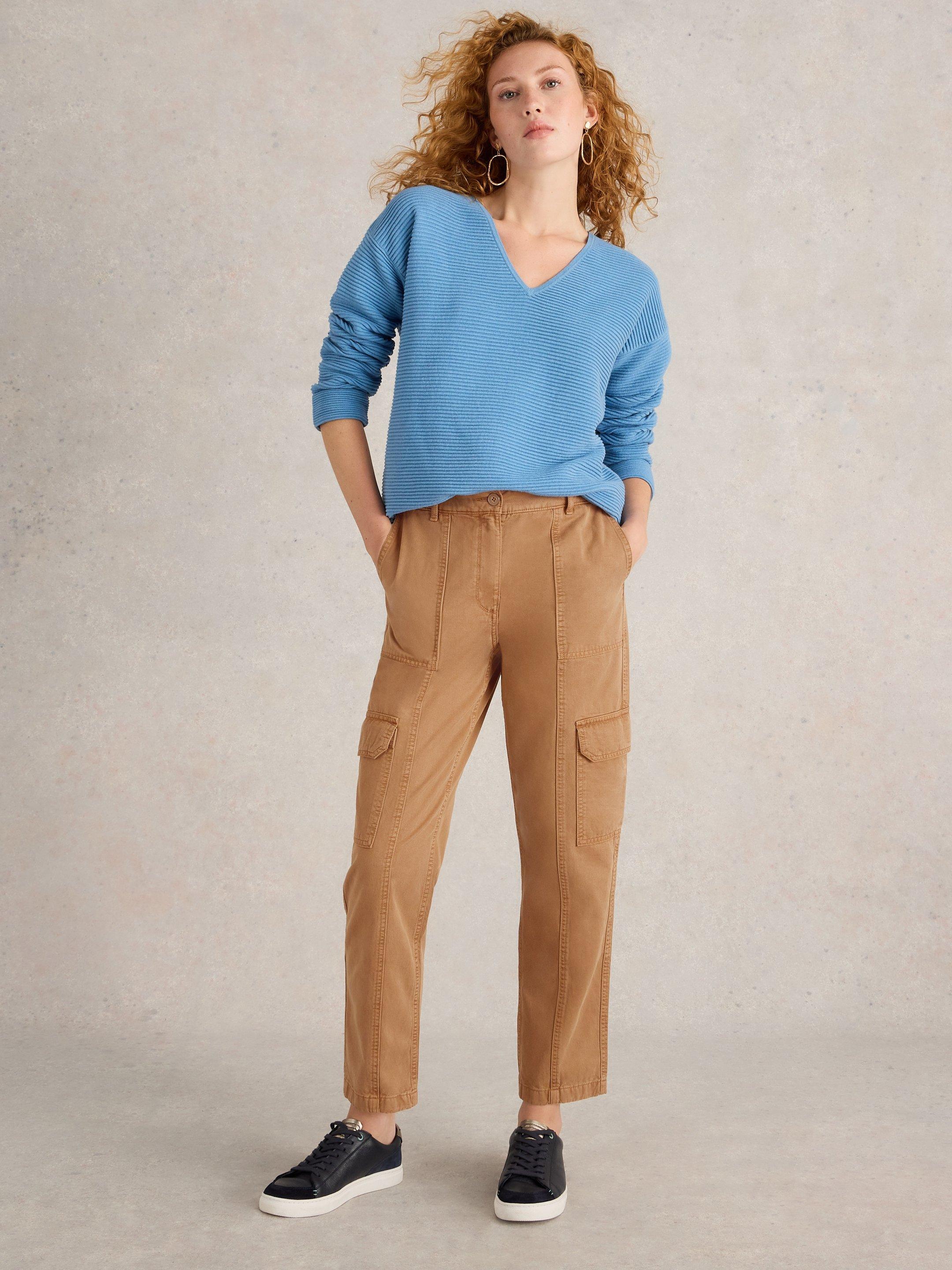Clover Cargo Trouser in MID TAN | White Stuff