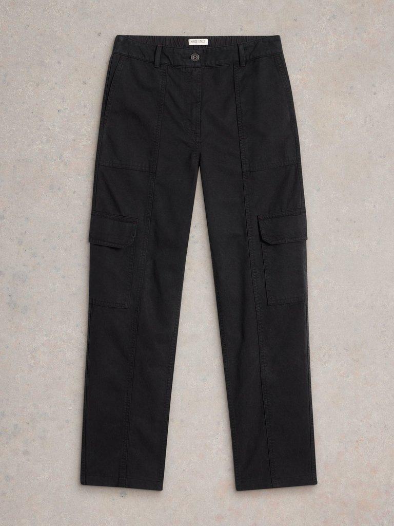 Clover Cargo Trouser in PURE BLK - FLAT FRONT