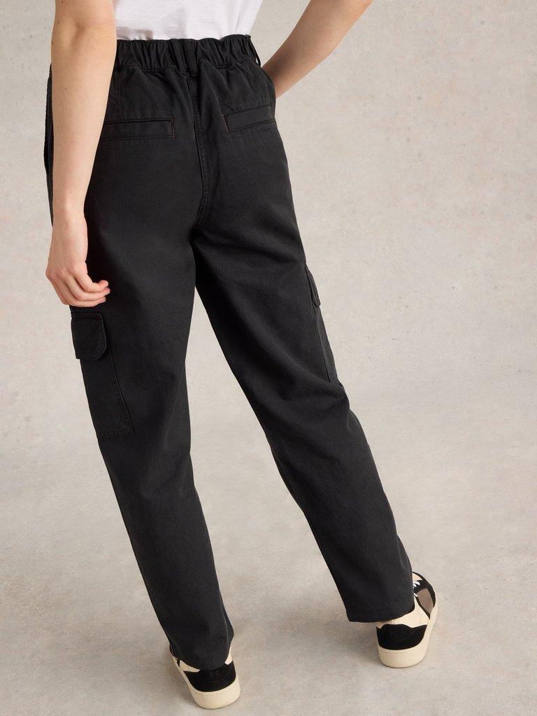 Clover Cargo Trouser in PURE BLK - MODEL BACK