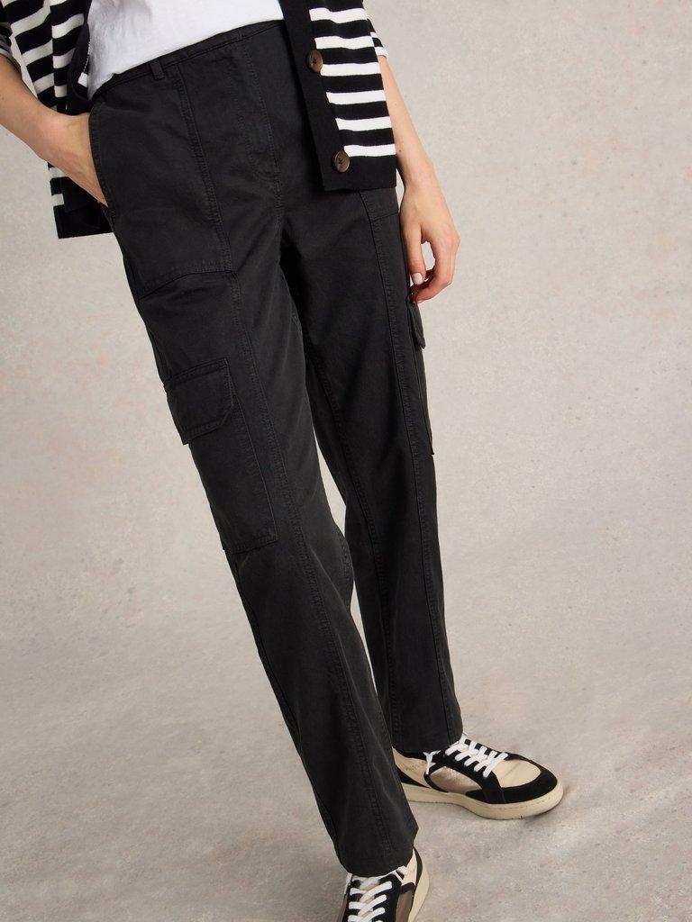 Clover Cargo Trouser in PURE BLK - MODEL DETAIL