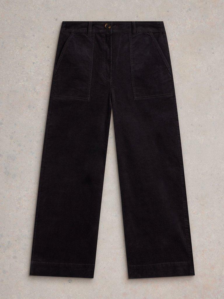 Romy Cord Culottes in DK GREY - FLAT FRONT