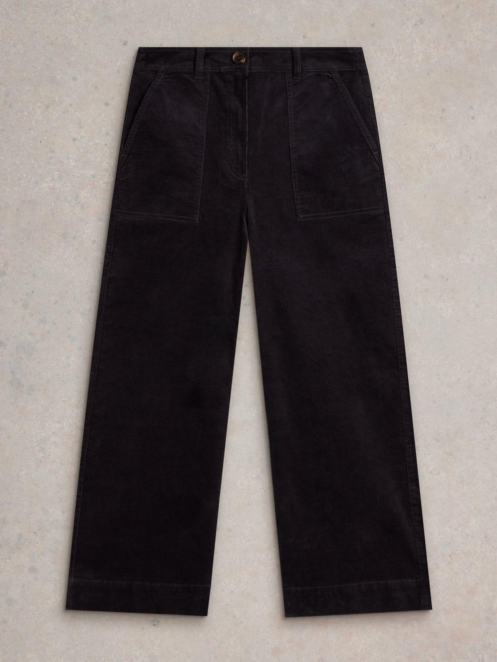 Romy Cord Culottes in DK GREY - FLAT FRONT