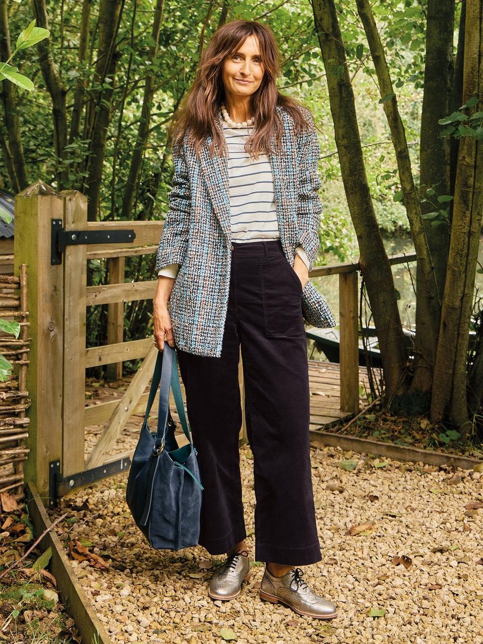 Romy Cord Culottes in DK GREY - MIXED