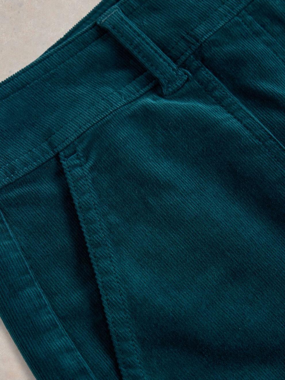 Romy Cord Culottes in DK TEAL - FLAT DETAIL