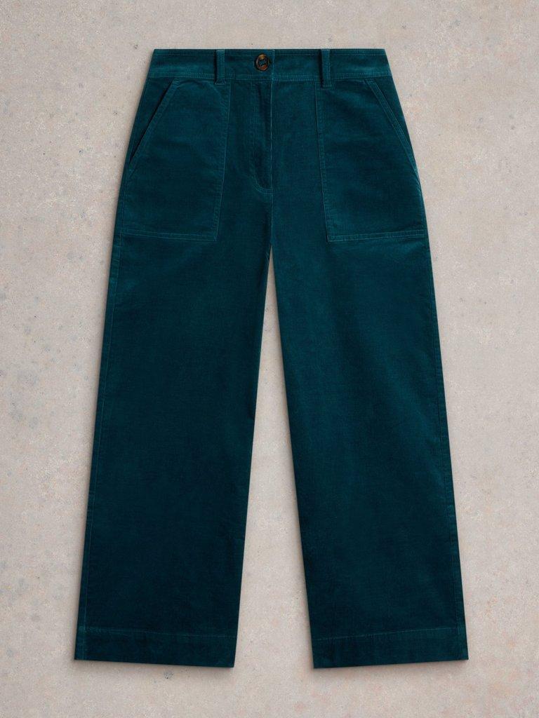 Romy Cord Culottes in DK TEAL - FLAT FRONT