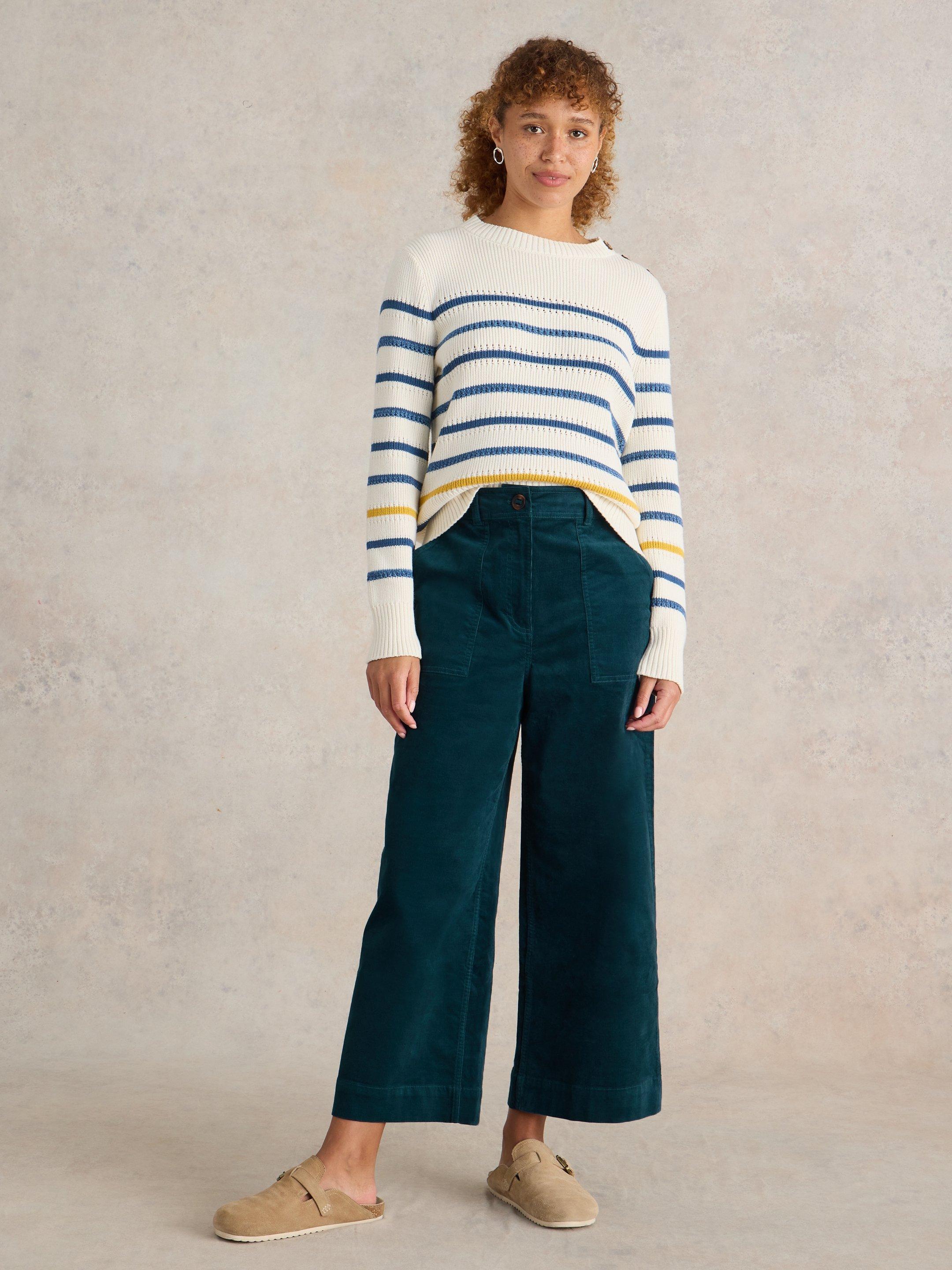 Romy Cord Culottes in DK TEAL | White Stuff