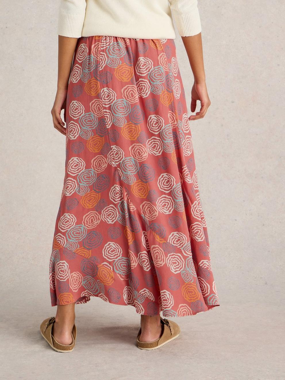 Sara Maxi Skirt in PINK PR - MODEL BACK