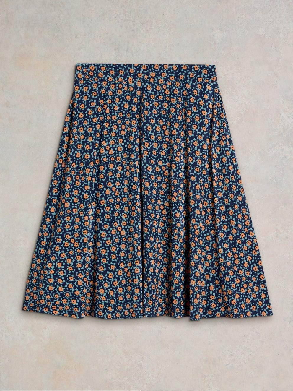 Jade Jersey Skirt  in NAVY PR - FLAT BACK