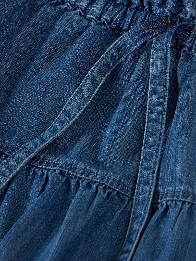 Seema Denim Skirt in MID DENIM - FLAT DETAIL