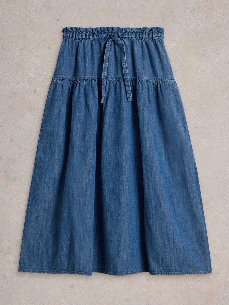 Plus size denim skirt with elastic waist hotsell