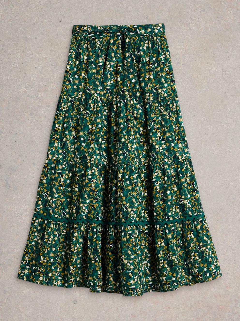 Lotus Maxi Skirt in GREEN PR - FLAT FRONT