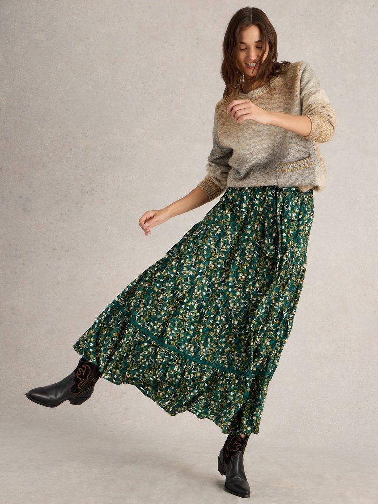 Lotus Maxi Skirt in GREEN PR - LIFESTYLE