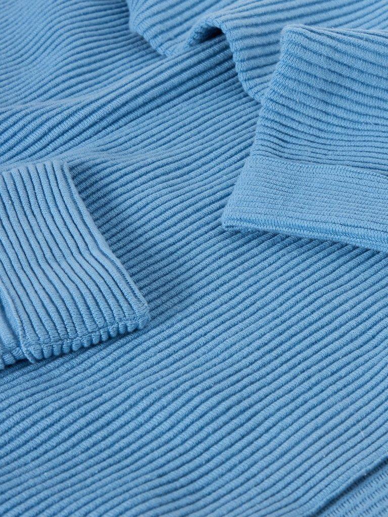 JANA CREW NECK JUMPER in MID BLUE - FLAT DETAIL