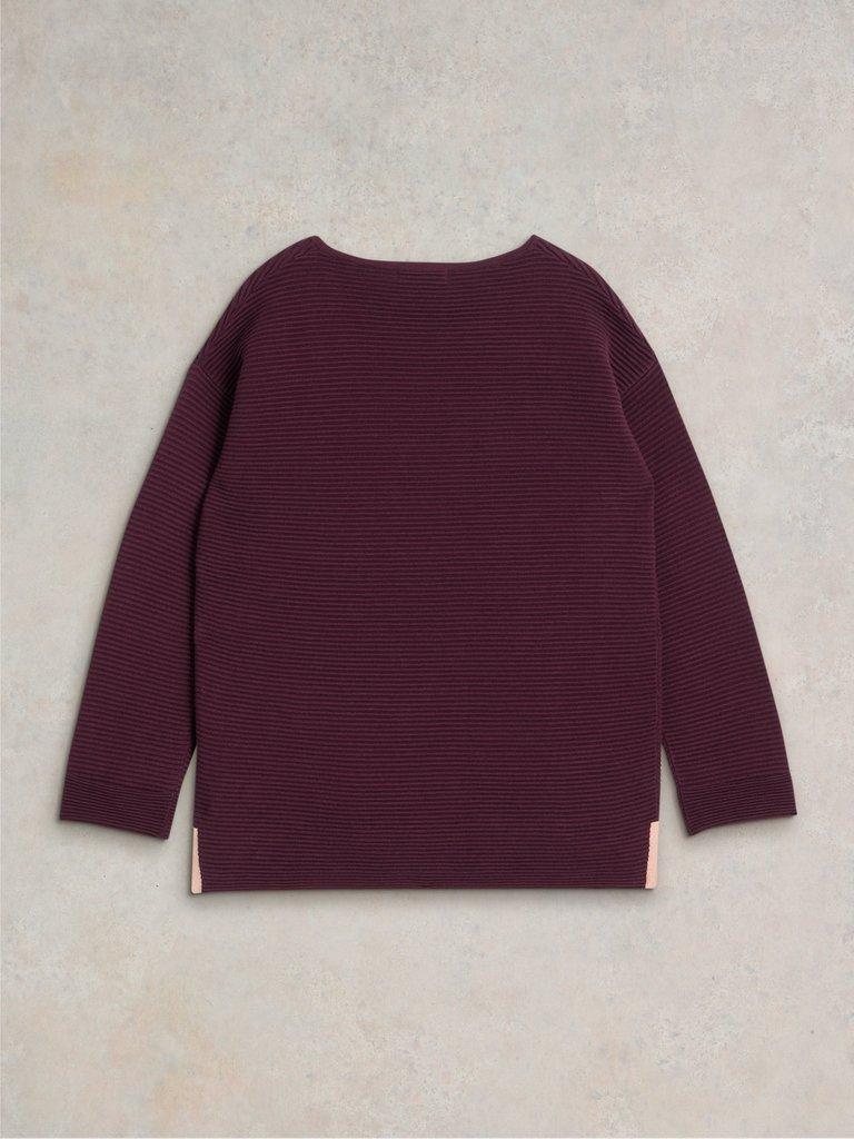 JANA CREW NECK JUMPER in MID PLUM - FLAT BACK