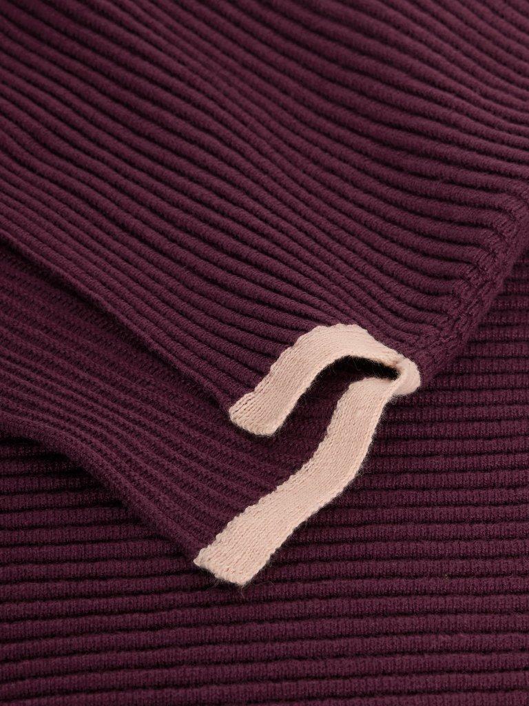 JANA CREW NECK JUMPER in MID PLUM - FLAT DETAIL