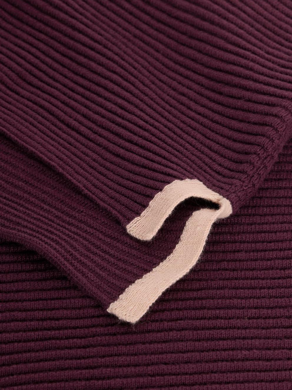 JANA CREW NECK JUMPER in MID PLUM - FLAT DETAIL