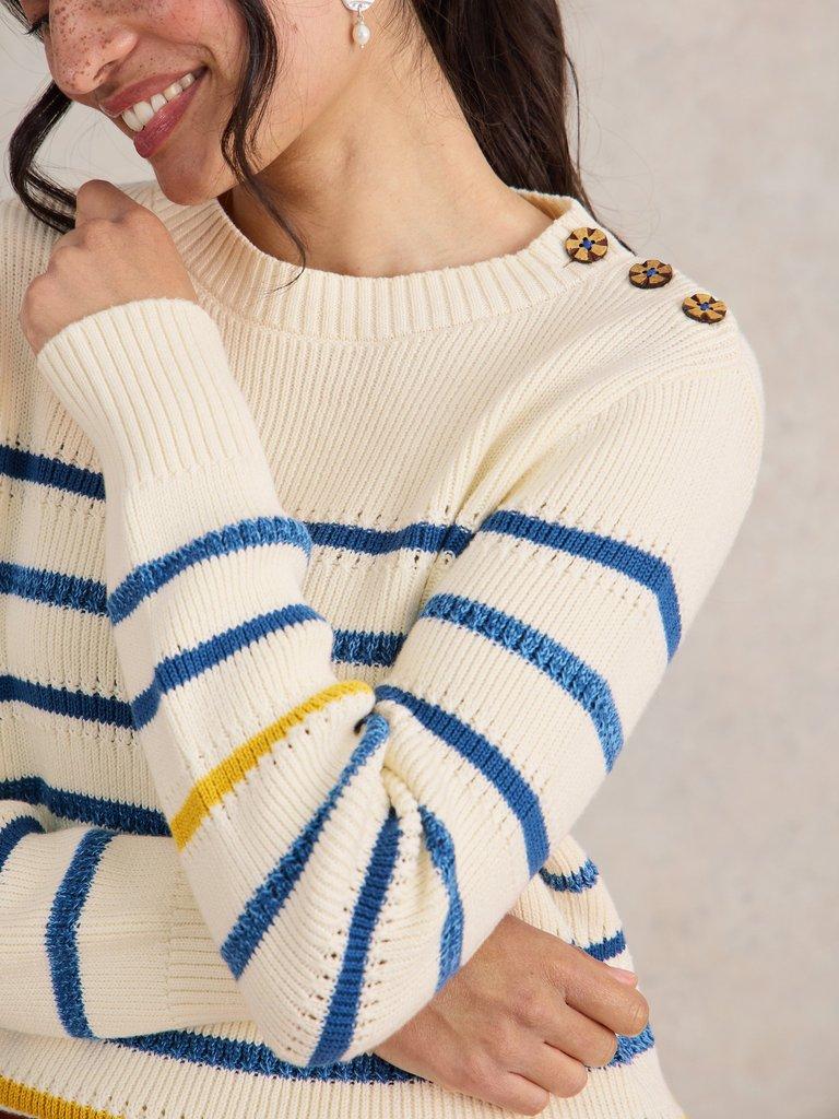 ELLIE STRIPE JUMPER in NAT MLT - MODEL DETAIL