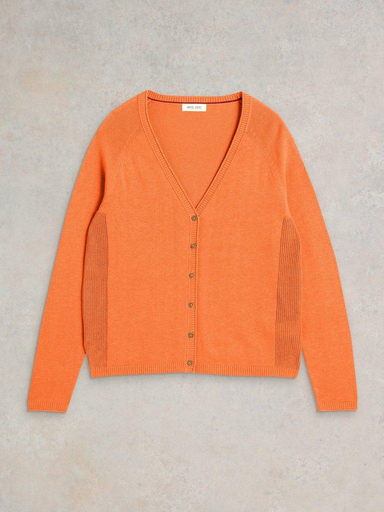 LUNA V NECK CARDI in BRT ORANGE - FLAT FRONT