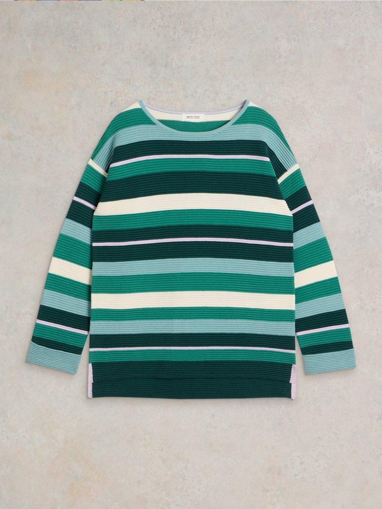 JANA STRIPED JUMPER in GREEN MLT - FLAT FRONT