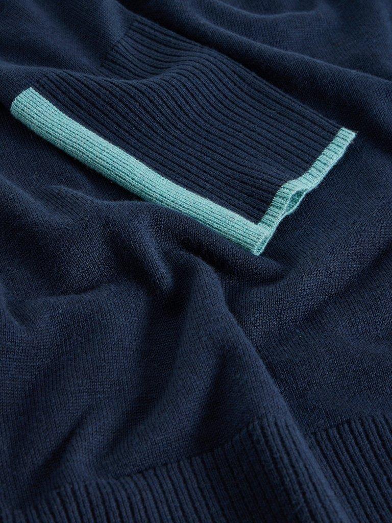 OLIVE CREW NECK COTTON JUMPER in FR NAVY - FLAT DETAIL