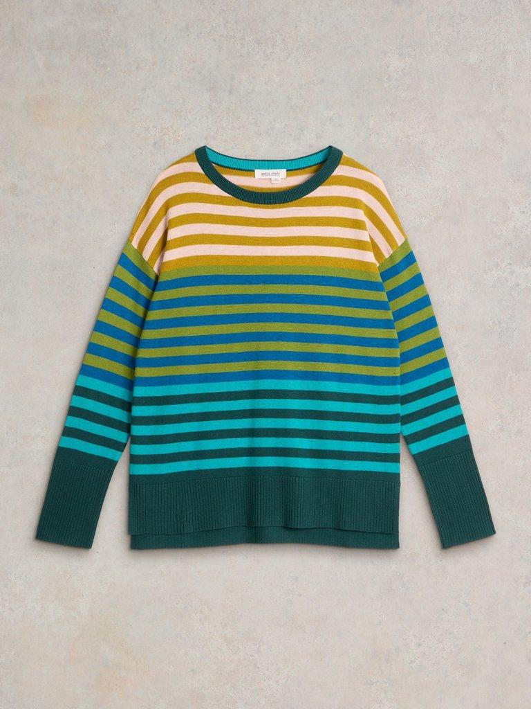 OLIVE STRIPED JUMPER in GREEN MLT - FLAT FRONT