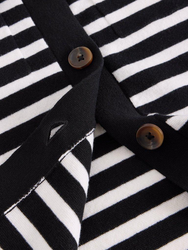 SARA STRIPE WOOL KNITTED SHACKET in BLK MLT - FLAT DETAIL