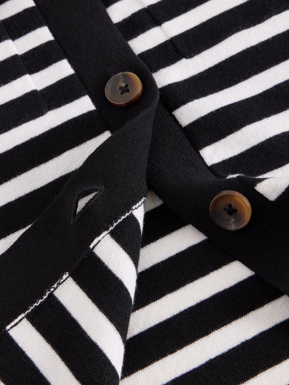 SARA STRIPE WOOL KNITTED SHACKET in BLK MLT - FLAT DETAIL