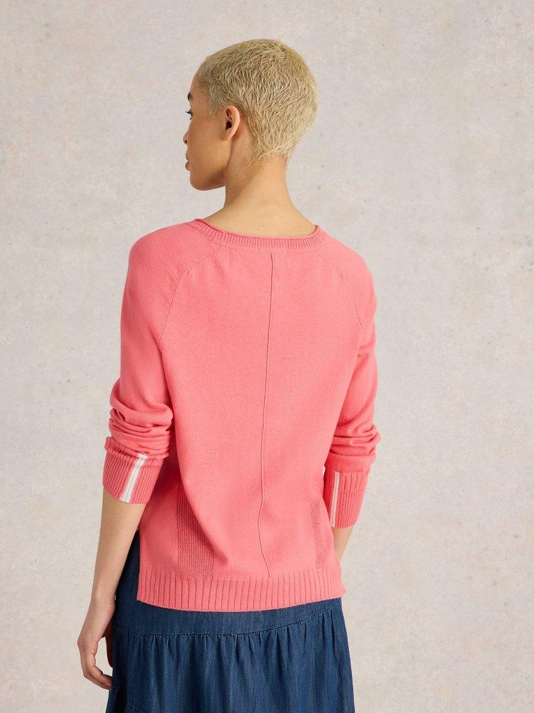 CITY JUMPER in MID CORAL - MODEL BACK