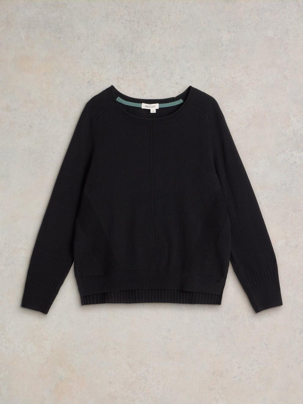 CITY JUMPER in PURE BLK - FLAT FRONT