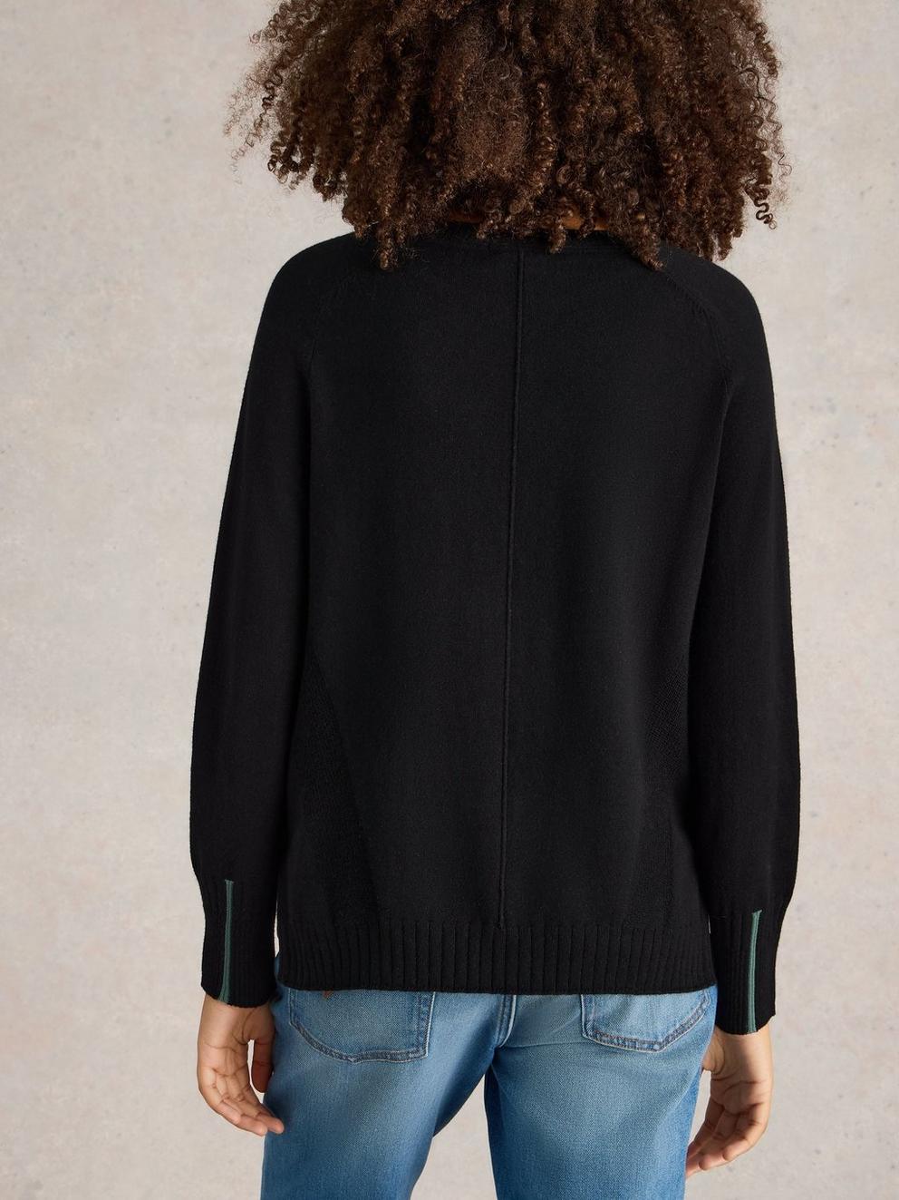 CITY JUMPER in PURE BLK - MODEL BACK