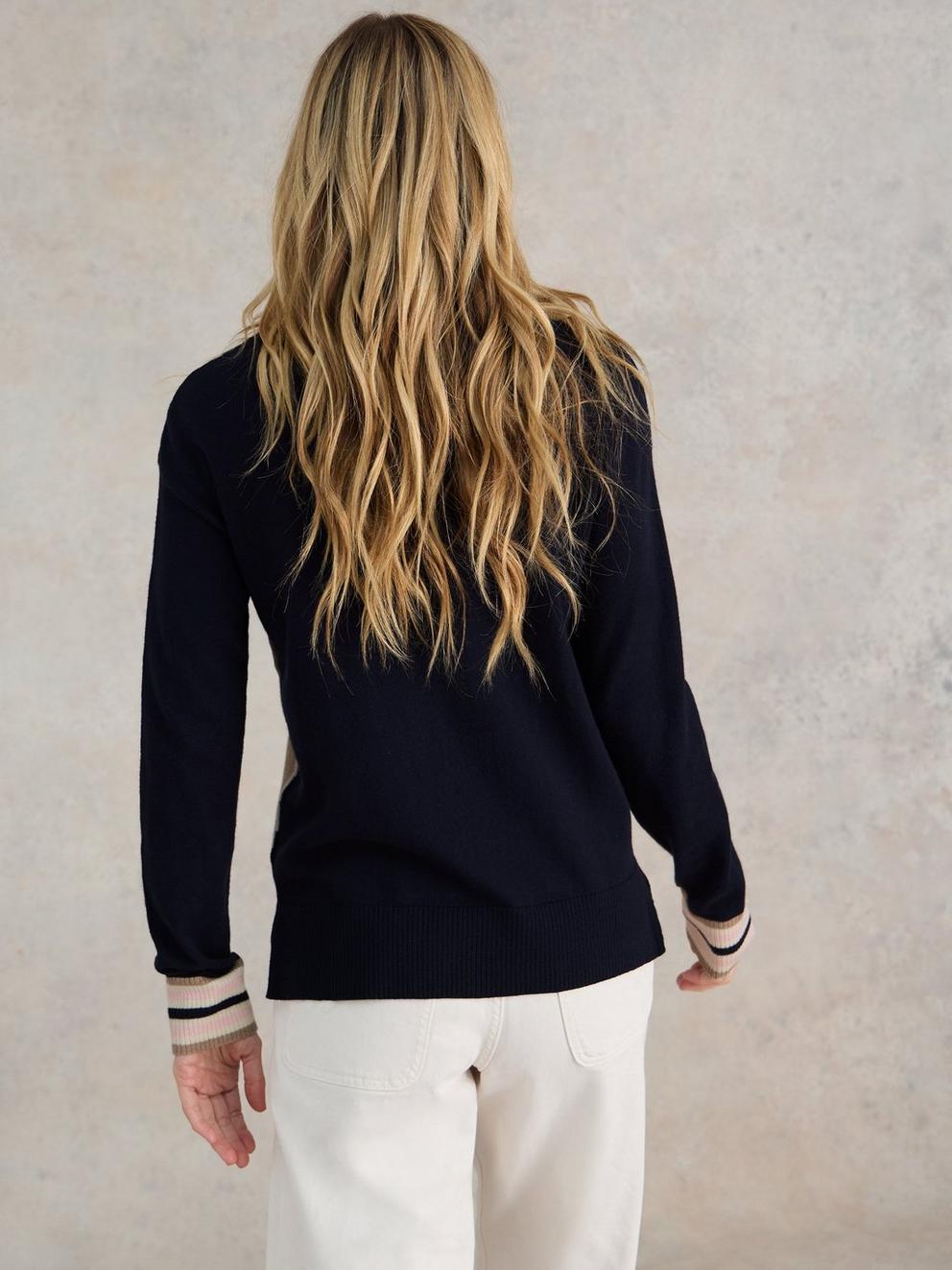 CITY STAR JUMPER in NAVY PR - MODEL BACK