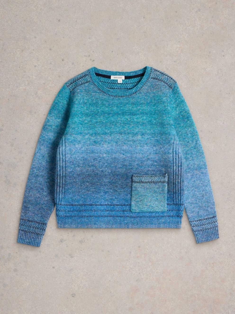 LILBET JUMPER in BLUE MLT - FLAT FRONT