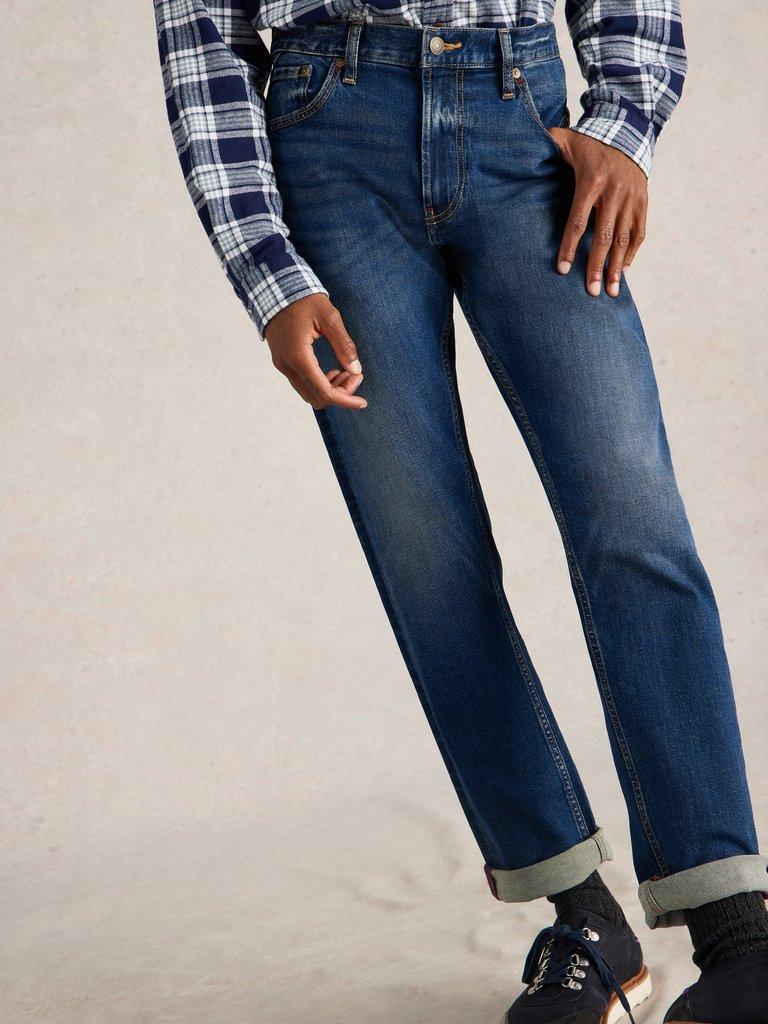 Bronson Slim Jean in MID DENIM - MODEL DETAIL