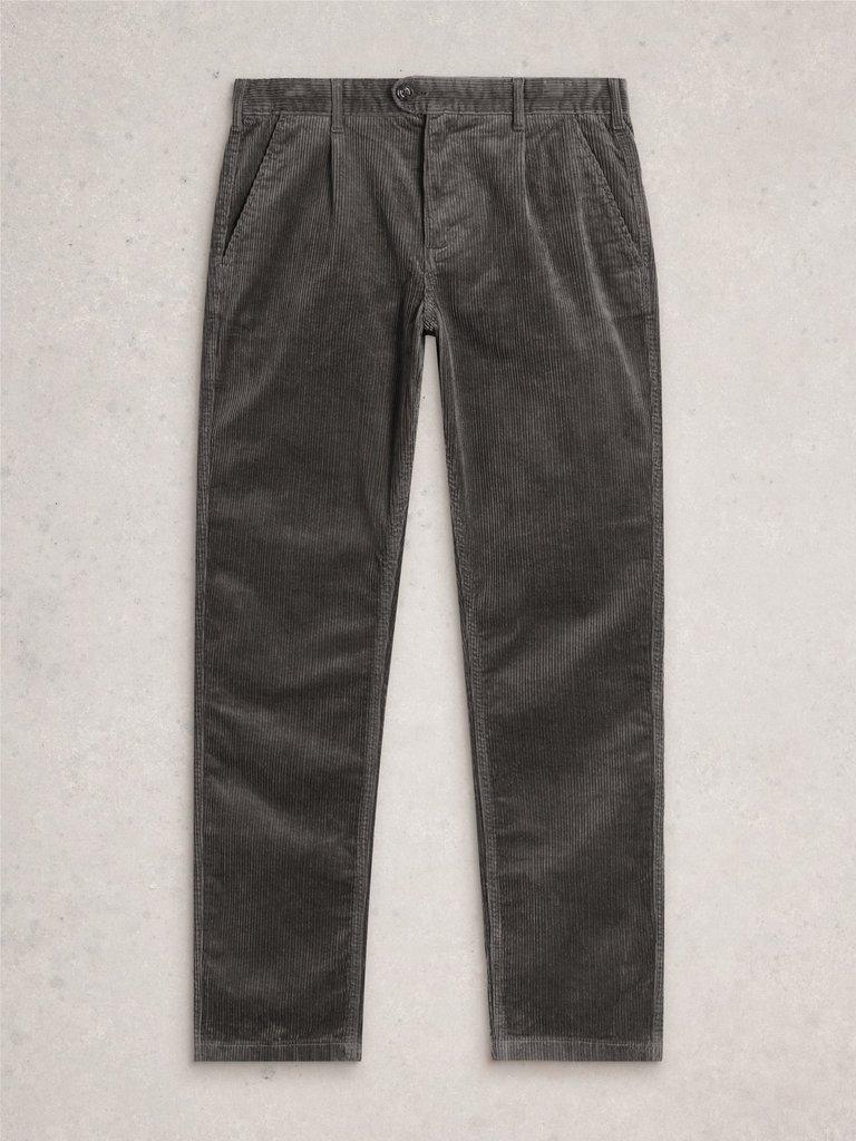 Kimber Cord Trouser in DK GREY - FLAT FRONT