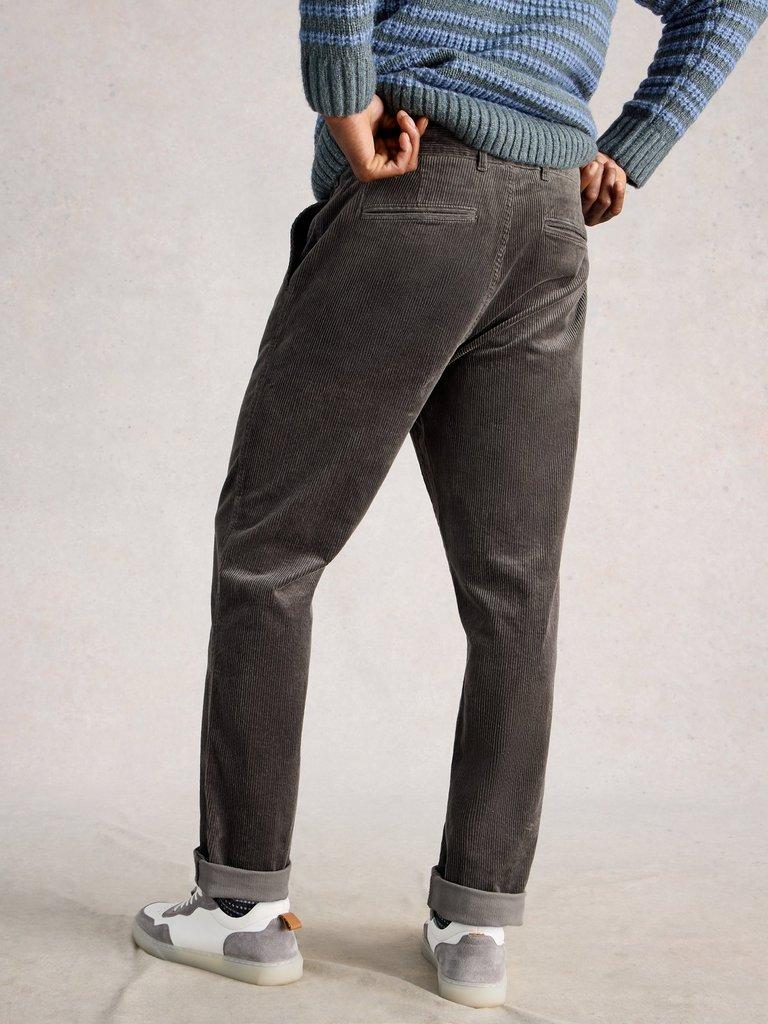 Kimber Cord Trouser in DK GREY - MODEL BACK