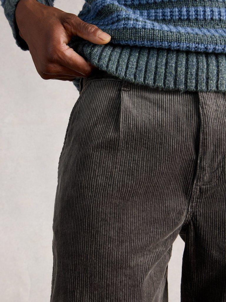 Kimber Cord Trouser in DK GREY - MODEL DETAIL