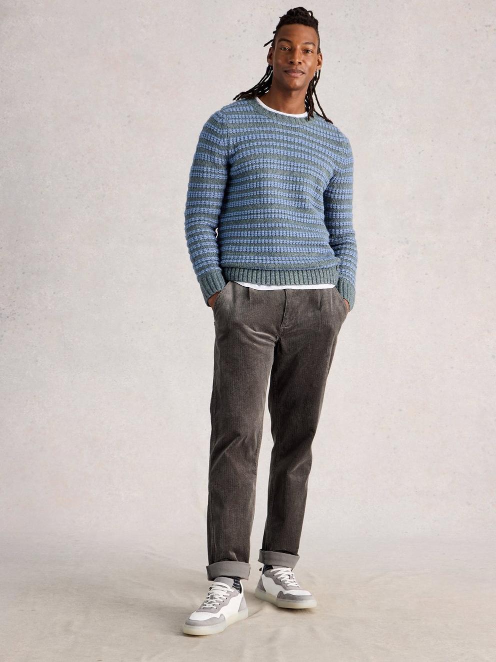 Kimber Cord Trouser in DK GREY - MODEL FRONT