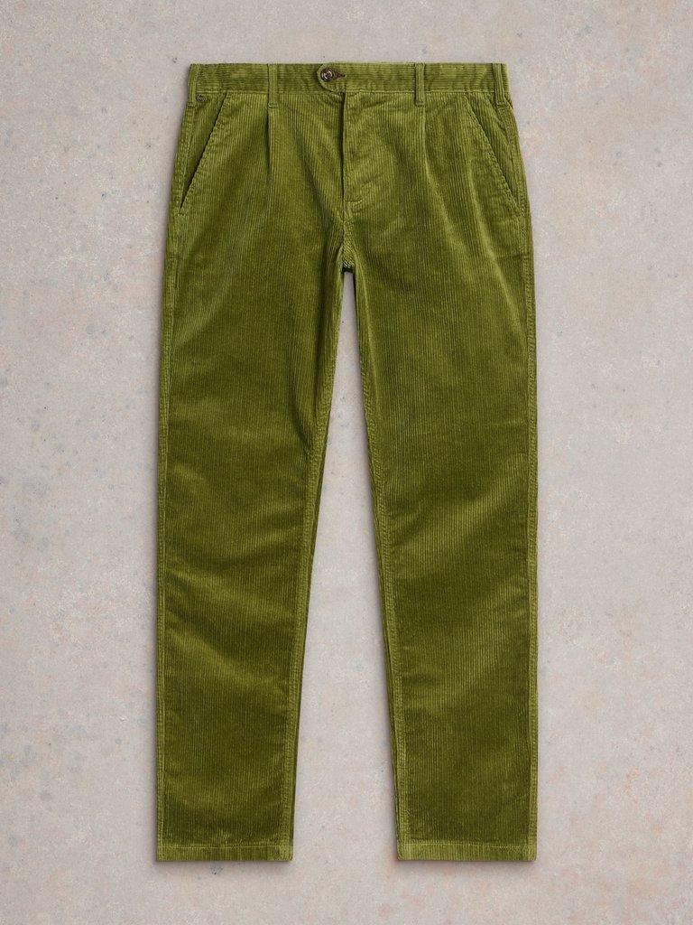 Kimber Cord Trouser in KHAKI GRN - FLAT FRONT