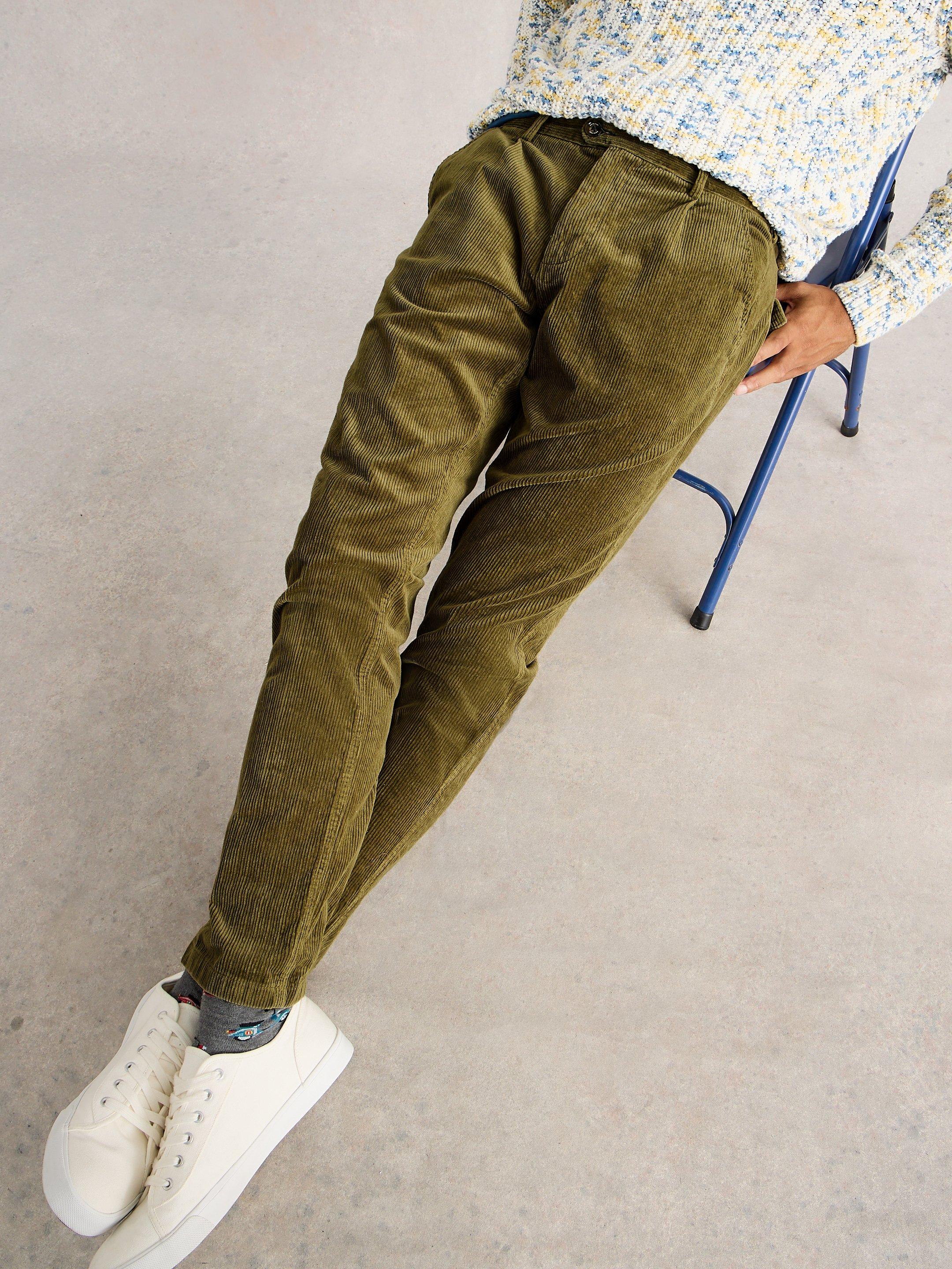 White Stuff Kimber Men's Cord Trouser Mid Rise Tapered Comfortable Male  Pants