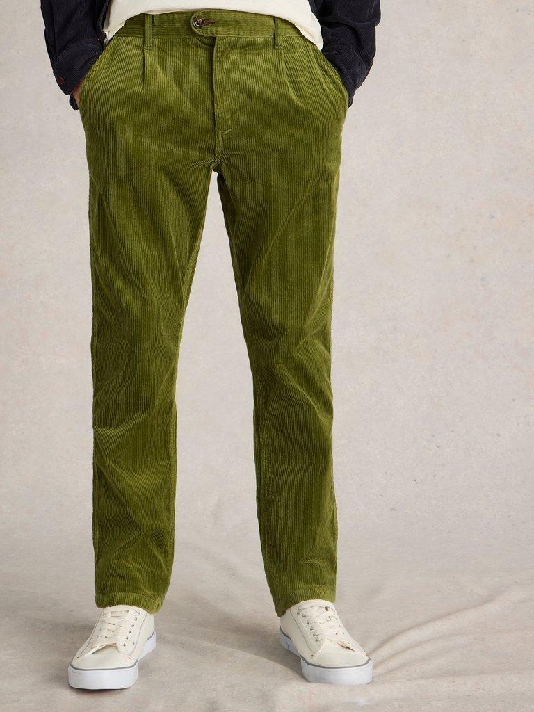 Kimber Cord Trouser in KHAKI GRN - MODEL DETAIL