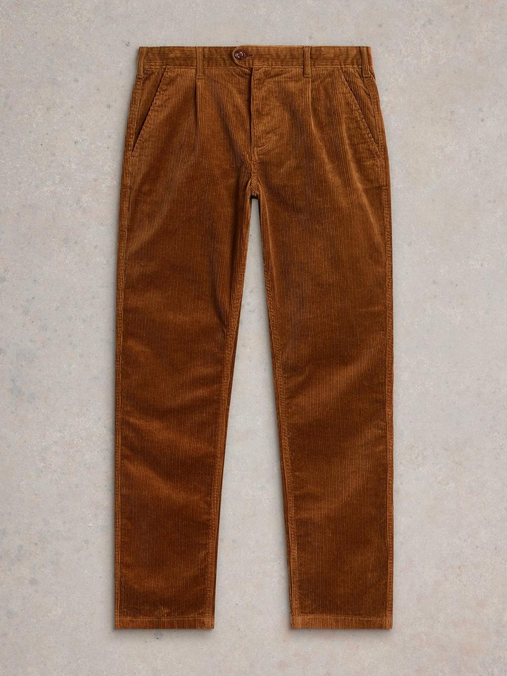 Kimber Cord Trouser in MID TAN - FLAT FRONT